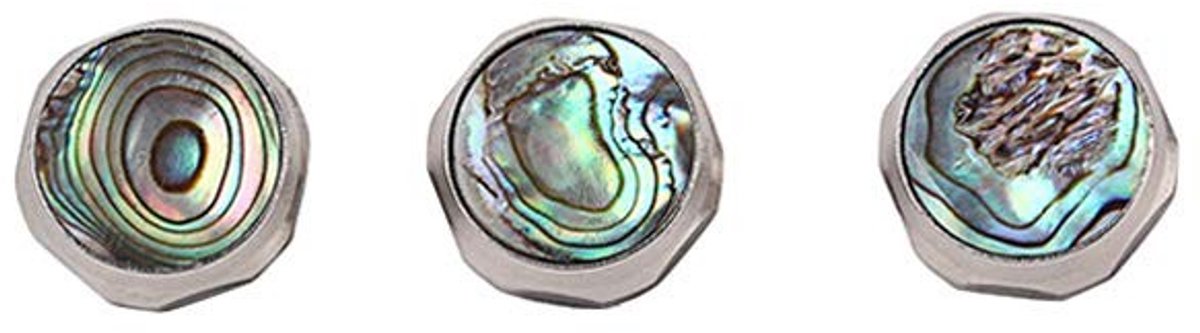 Dailygoods- Vingerknoppen Set van 3 - Abalone Schelp - Vervangingsonderdelen - Muziekinstrument Accessoires - Verbeterde Nauwkeurigheid - Diameter 14,5 mm - Trompetknoppen