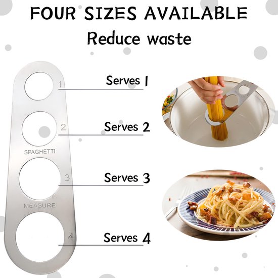 RVS Spaghetti Portioner met 4 Maatgaten - Perfect voor Gezinnen van Merkloos — afbeelding 4