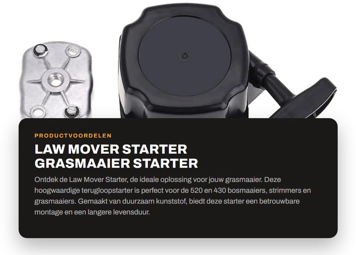 Dailygoods- Startmotor Hoogwaardige Kunststof - Terugloopstarter - Vervanging Grasmaaier - Bosmaaier/Scooter - Eenvoudige Installatie - Lange Levensduur