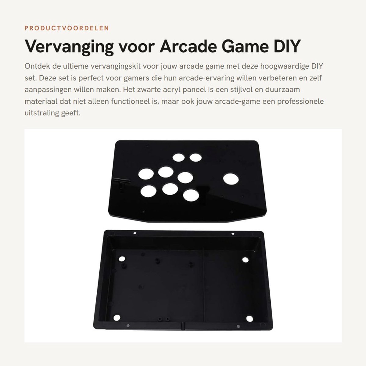 Dailygoods- Acryl Paneel 30 x 20 cm - Zwart - DIY Set - Behuizing - 5 mm Dikte - Inclusief Schroeven/Sukkels - Arcade Case