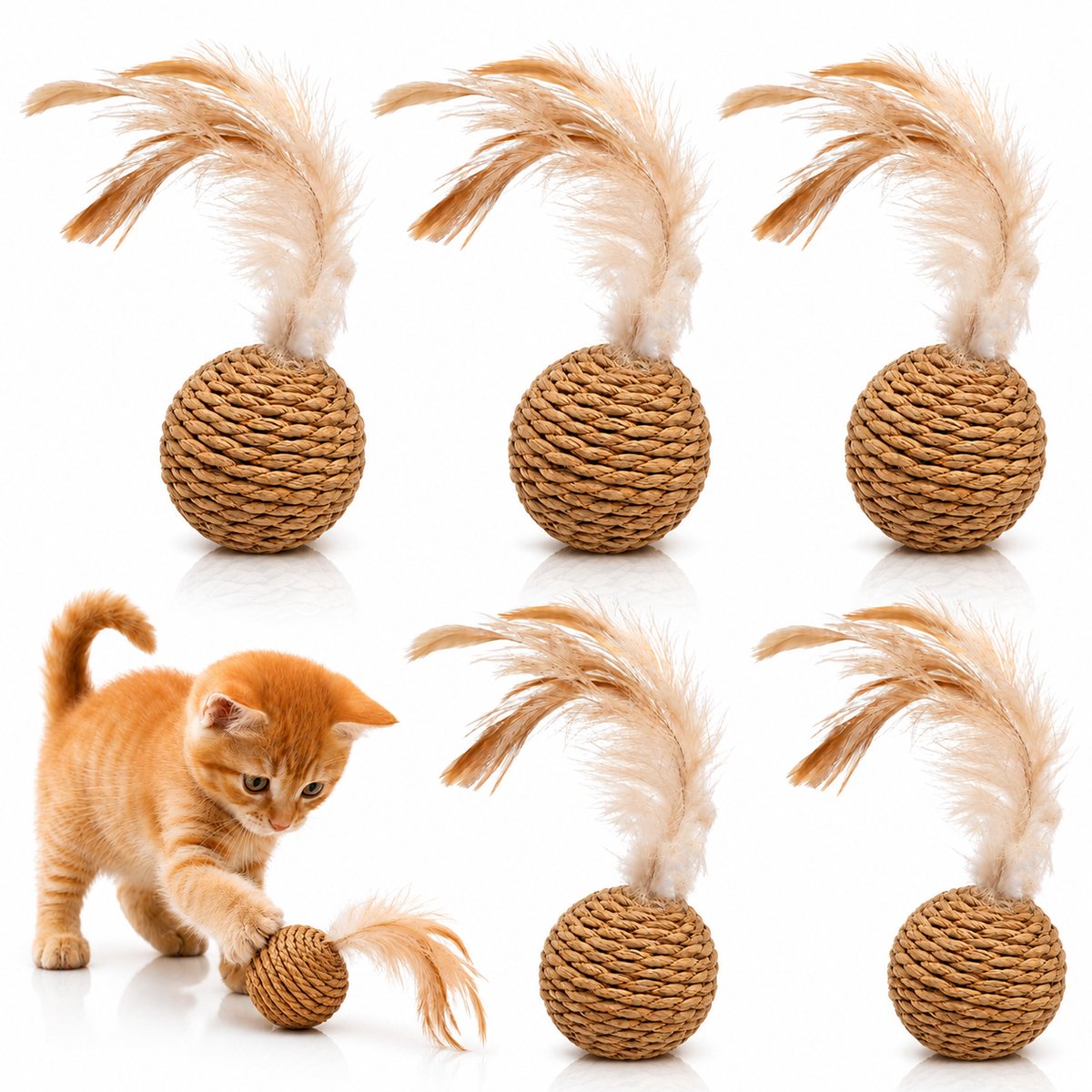 Twenty4seven® Catnip Ballen voor Katten & Kittens - 5 Stuks - Kattenkruid met Catnip Effect voor Kat - 100% Natuurlijk en Eetbaar Kattenspeelgoed