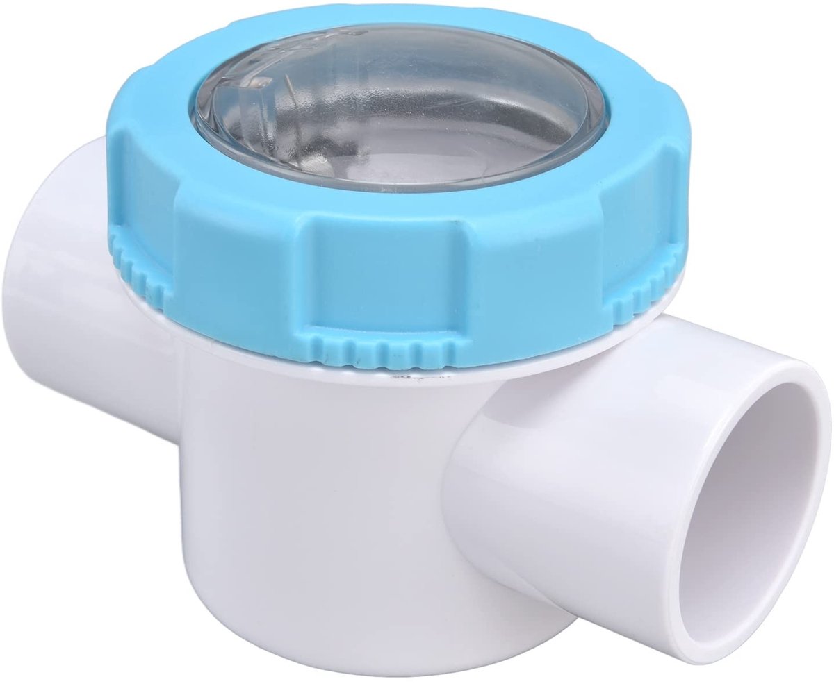 Dailygoods- Terugslagklep G1-1/2 PVC - Transparante Kijkglas - Terugslagventiel - Zwembadfilteraccessoire - Eenvoudig te Installeren - Breed Toepassingsgebied - Zwembadventiel