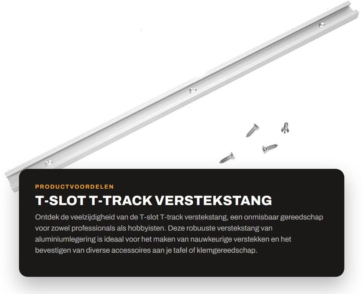 Dailygoods - T-slot T-track Verstekstang - Aluminiumlegering - 500 mm - Mitre Track Jig - Bevestiging voor Router - Gereedschap voor Tafel en Klemmen