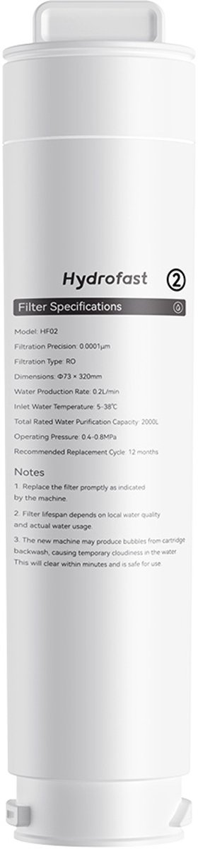 Hydrofast HF02 RO Filterpatroon Geschikt voor W100 Waterzuiveraar