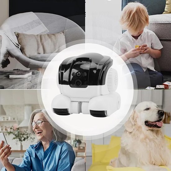 Beveiligingscamera - Robot Camera - Huisdier Monitoring - Automatische Tracking - 5200 mAh Batterij - Wit — afbeelding 2