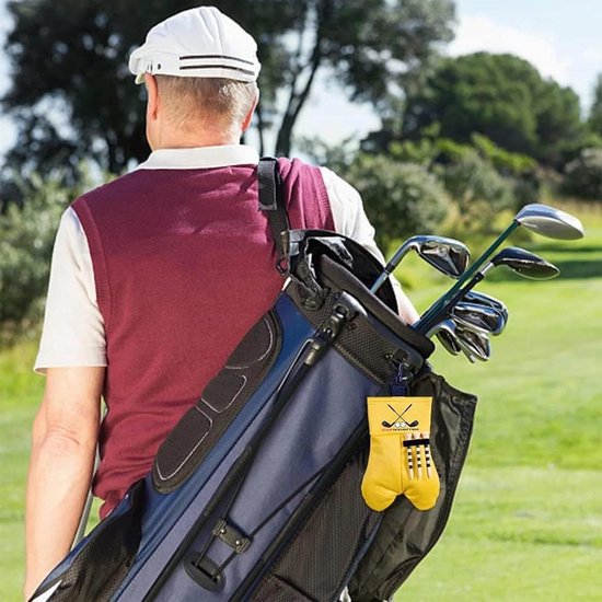 Grappige golfgeschenken voor golfliefhebbers, opbergzakje voor golfballen, gepersonaliseerde tas met haak en lus, ideaal voor vader en echtgenoot — afbeelding 2