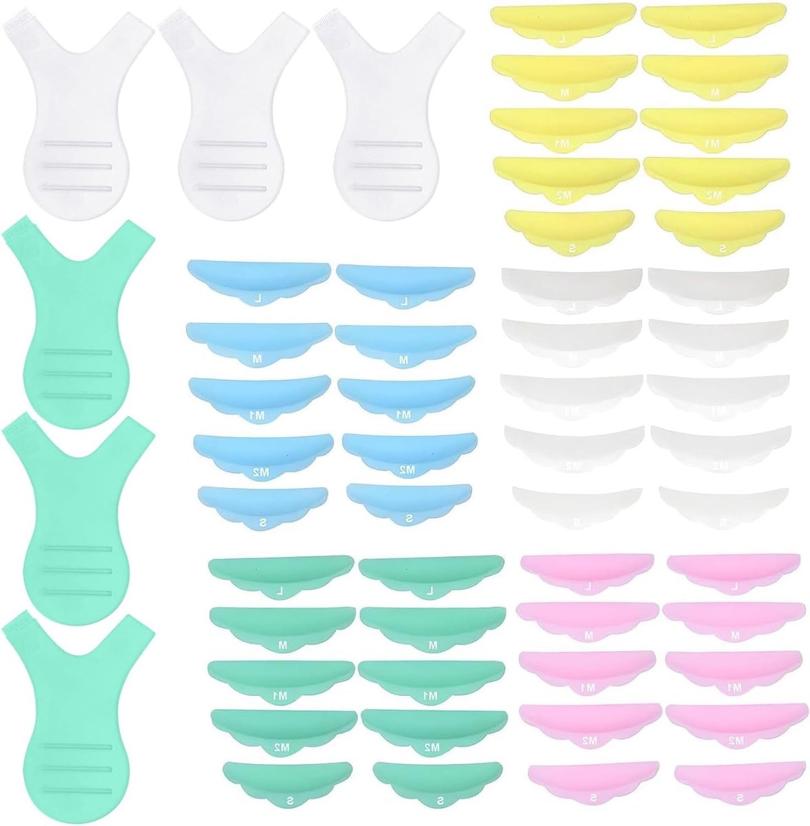 25 Paar Silicone Ooglift Pads met 6 Y-Vormige Wimperborstels, Herbruikbare Wimperlift Pads voor Thuisgebruik en Professioneel Gebruik