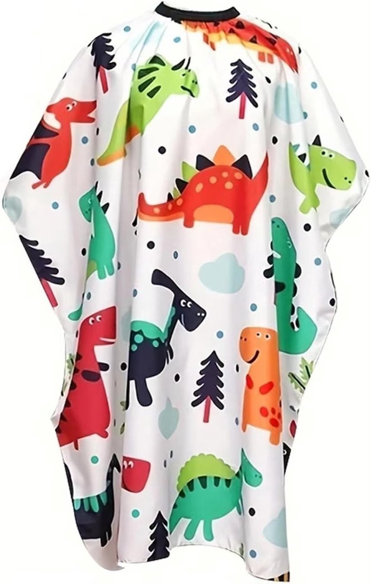 Waterdichte Kapperscape voor Kinderen met Dinosaurusthema - Professionele Haarverzorging Cape, 24.6x15.2x3.8cm, Ideaal voor Kappers en Thuisgebruik