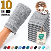 Komfortec Set van 10 Washandjes - 16x21 cm - 100% Zachte Katoen - Badstof - Sneldrogend, Zilvergrijs