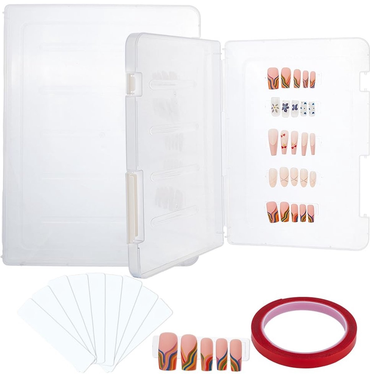 Cosensi - Dailygoods - Opbergdoos voor Press-On Nagels met Organizer