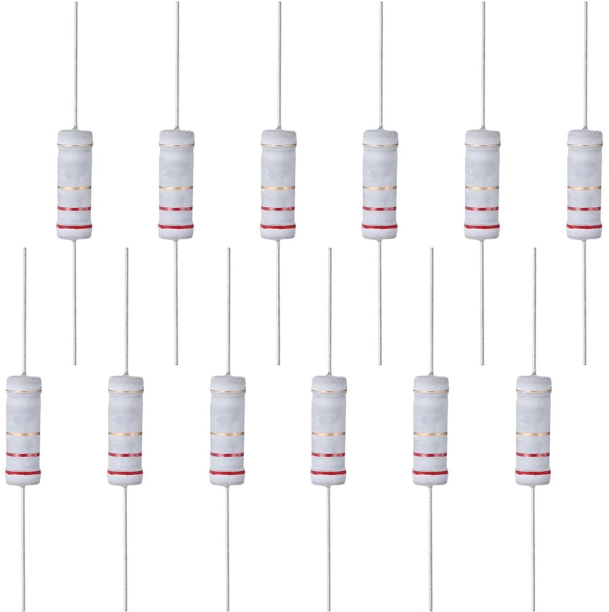 Vaste Weerstanden - Metaallaag Component - Elektronica Projecten - 5 Watt Vermogen - 22 Ohm - Grijs