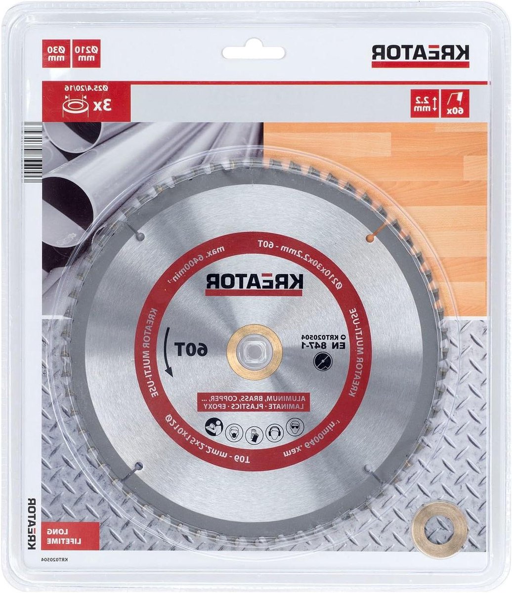 Cirkelzaagblad - Multifunctioneel blad - Precisie zagen - 60 hardmetalen tanden - 210 mm diameter - Multicolor