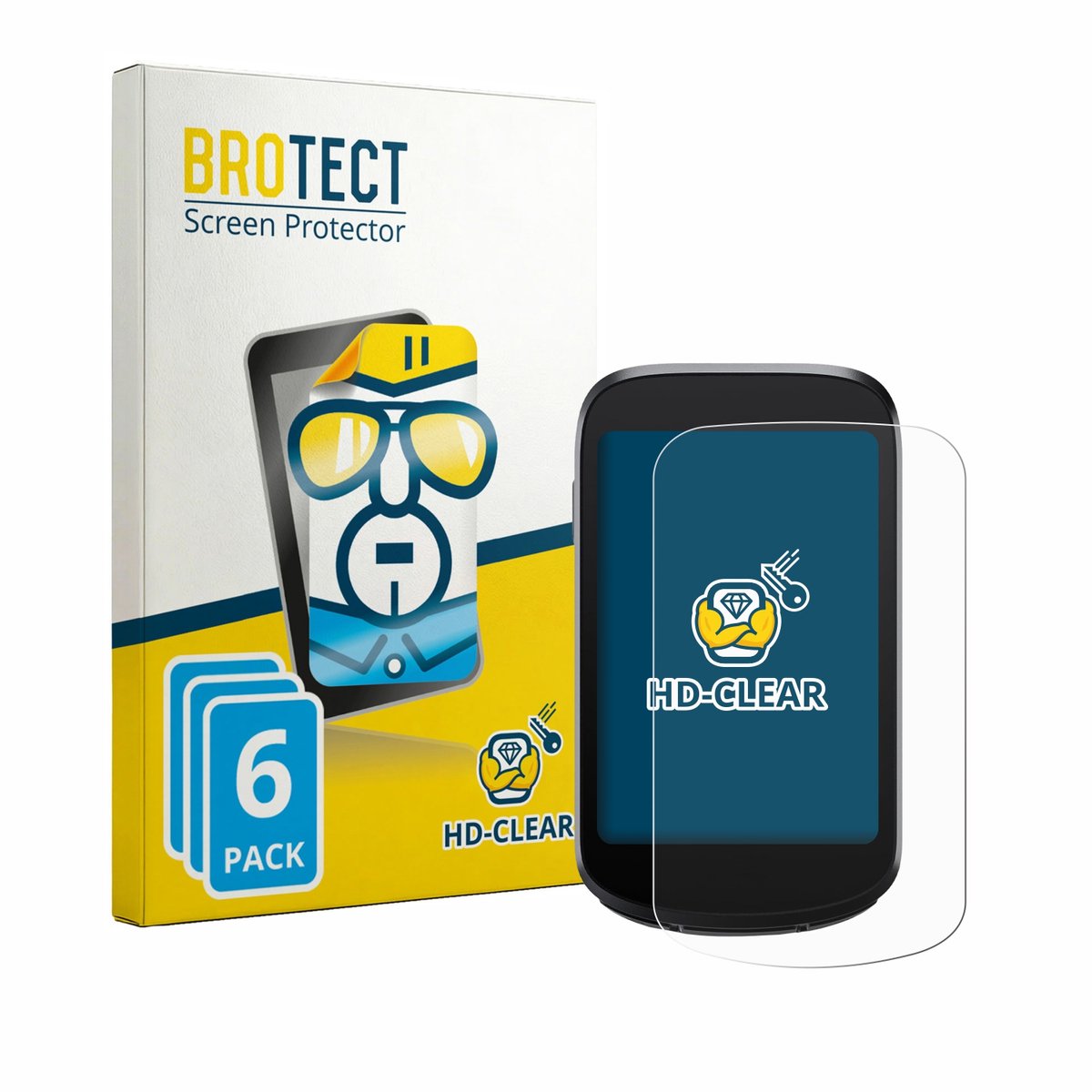 BROTECT - Screenprotector voor iGPSPORT BSC500 - Folie Beschermfolie transparant 6 Stuks