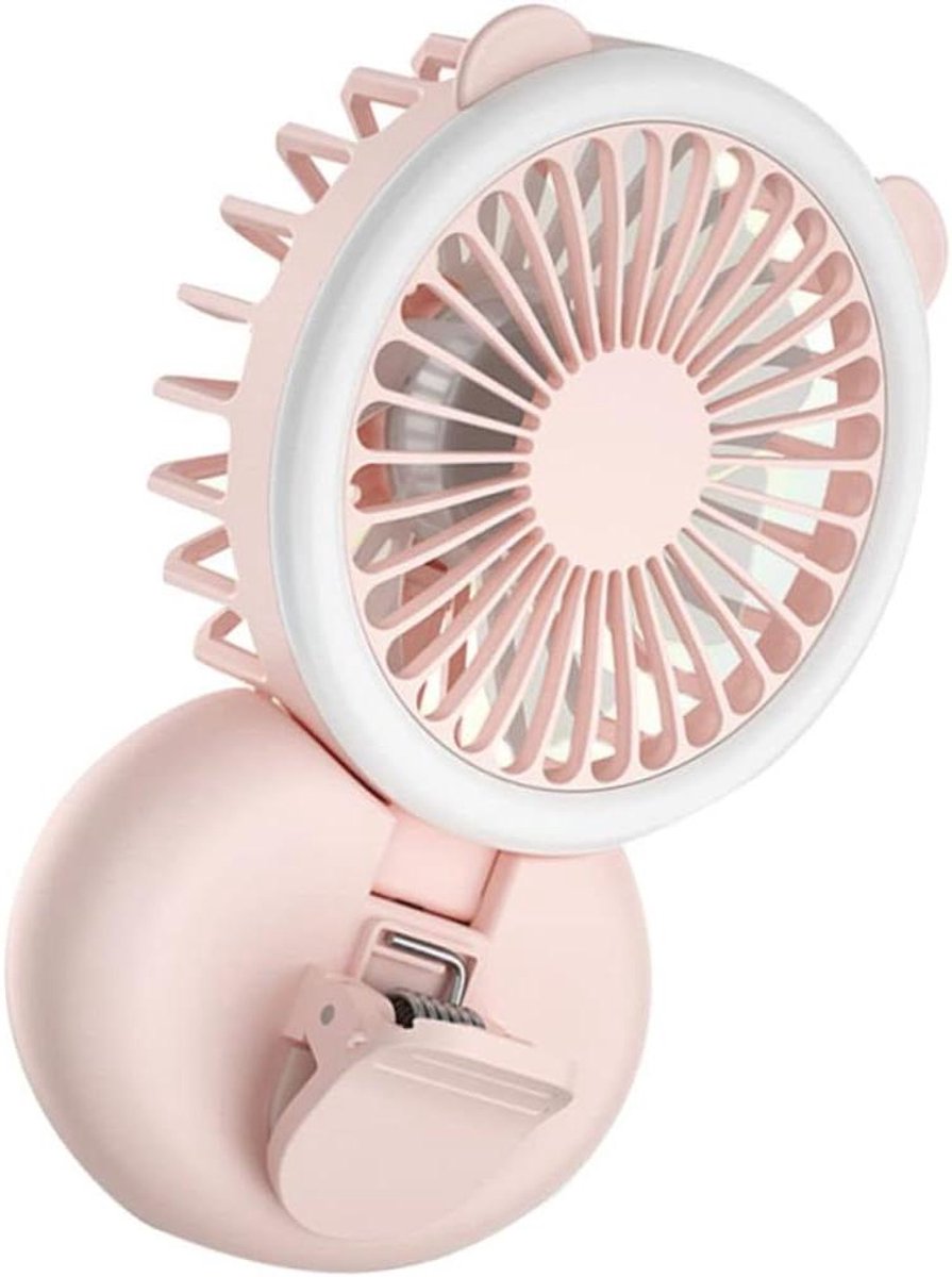 Mini Clip Fan - Draagbare Ventilator - Persoonlijke Koeling - Oplaadbaar Met USB - 12.6X7.9CM - Roze