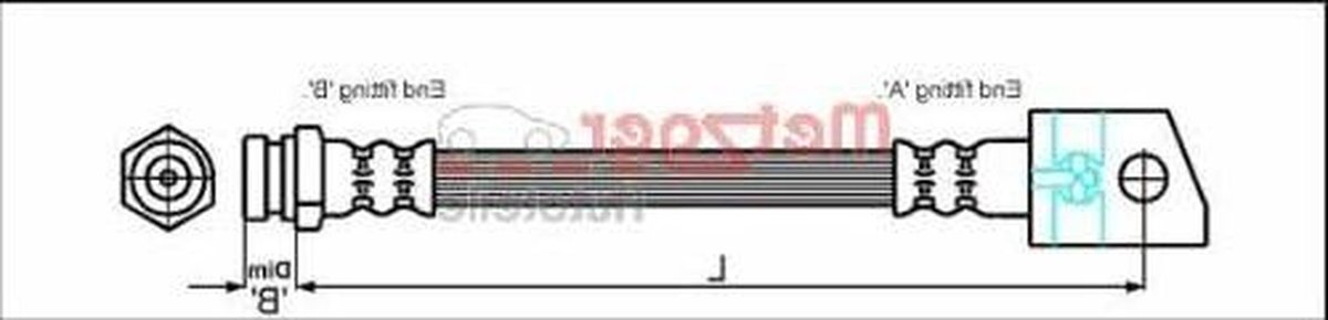 Remslang - Remleiding - Auto Onderhoud - Achter Midden - 457 mm - Onbekend