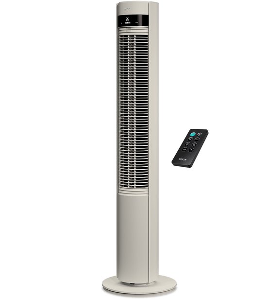 Stille torenventilator Duux Elevate met ionisator, 26 snelheden, slaapmodus, energiezuinig, strak design