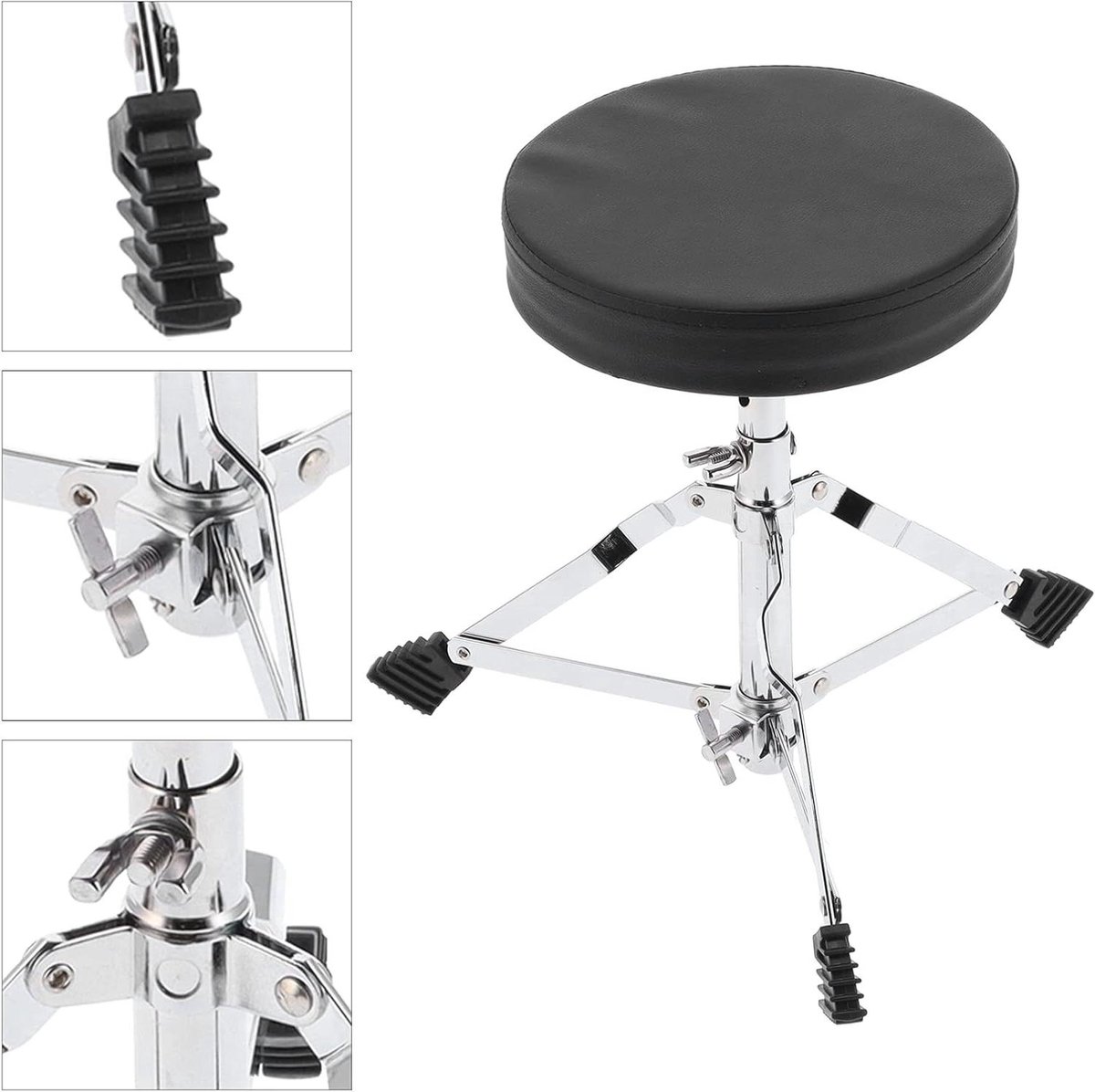 Drumkruk - Drumstoel - Muziek Maken - Verstelbare Hoogte - 29-38 cm - Zwart