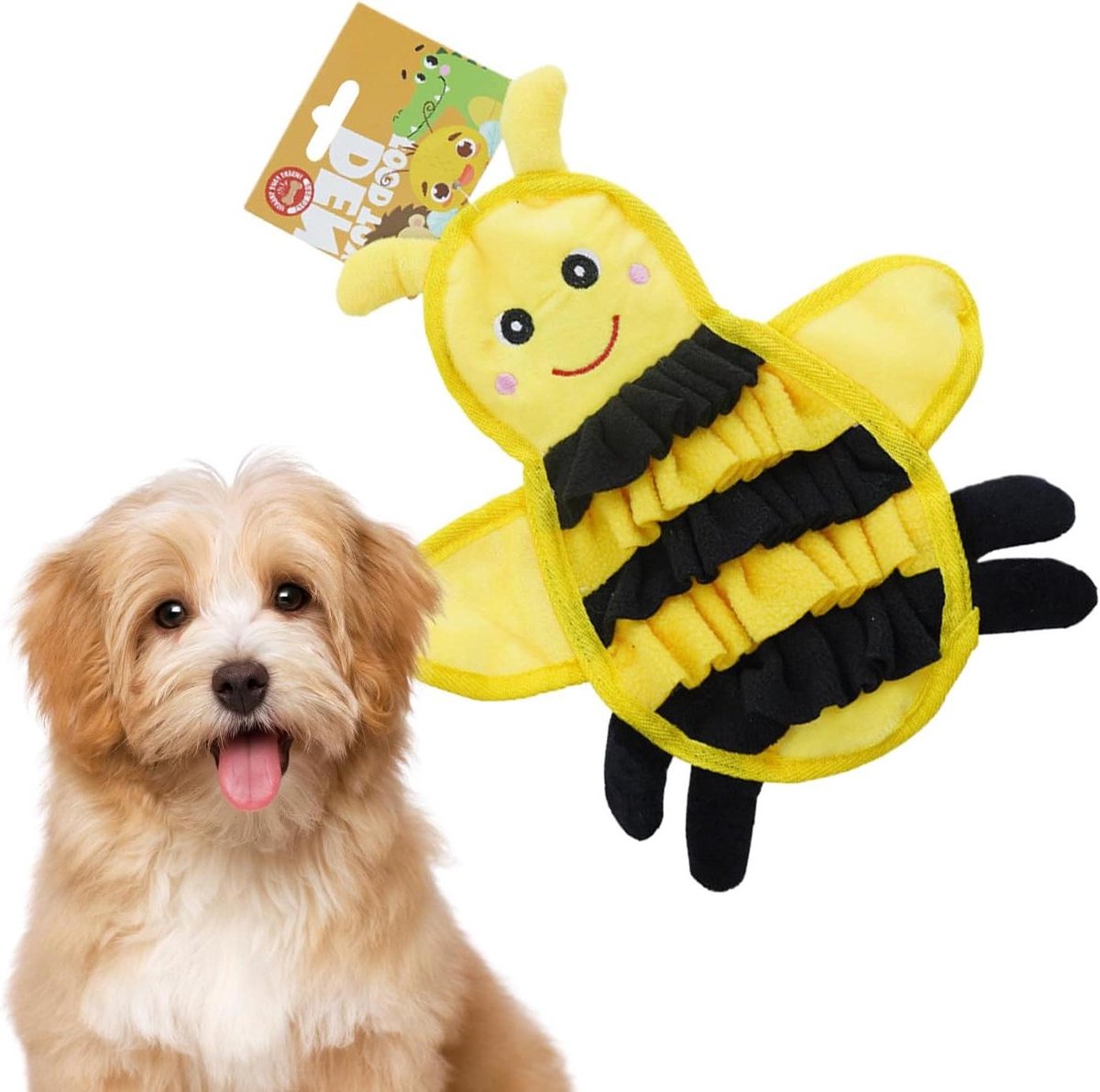 Snuffelmat Honden - Voer Speelgoed - Mentale Stimulatie - Vertraagt Eten - 38 x 19 cm - Lichtgeel