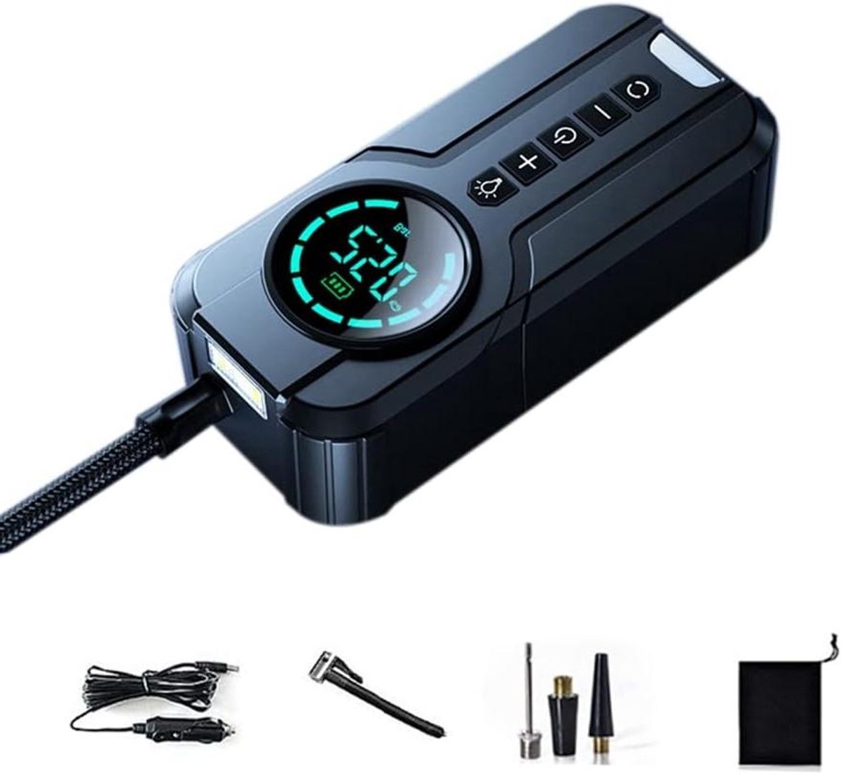Draagbare Bandenpomp - Luchtpomp Auto - Banden Oppompen - Automatisch Instelbaar - 185 x 85 mm - Zwart