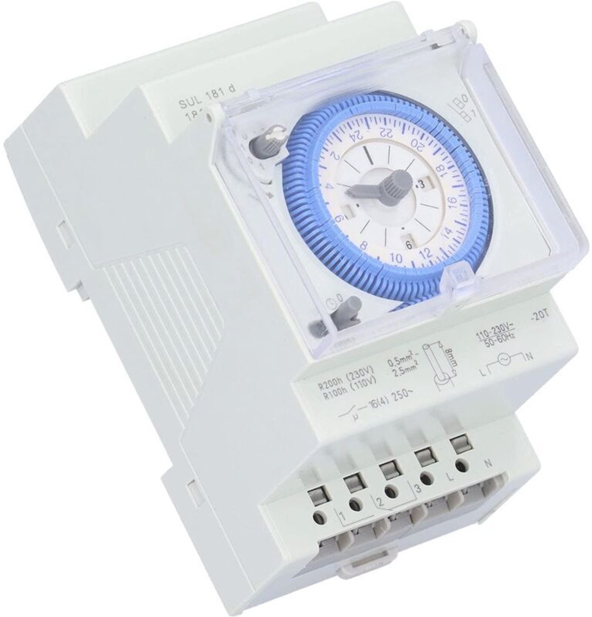 Mechanische timer met intervallen van 15 minuten; robuuste en duurzame elektronische timer, geschikt voor waterverwarmers, irrigatie en besturing.