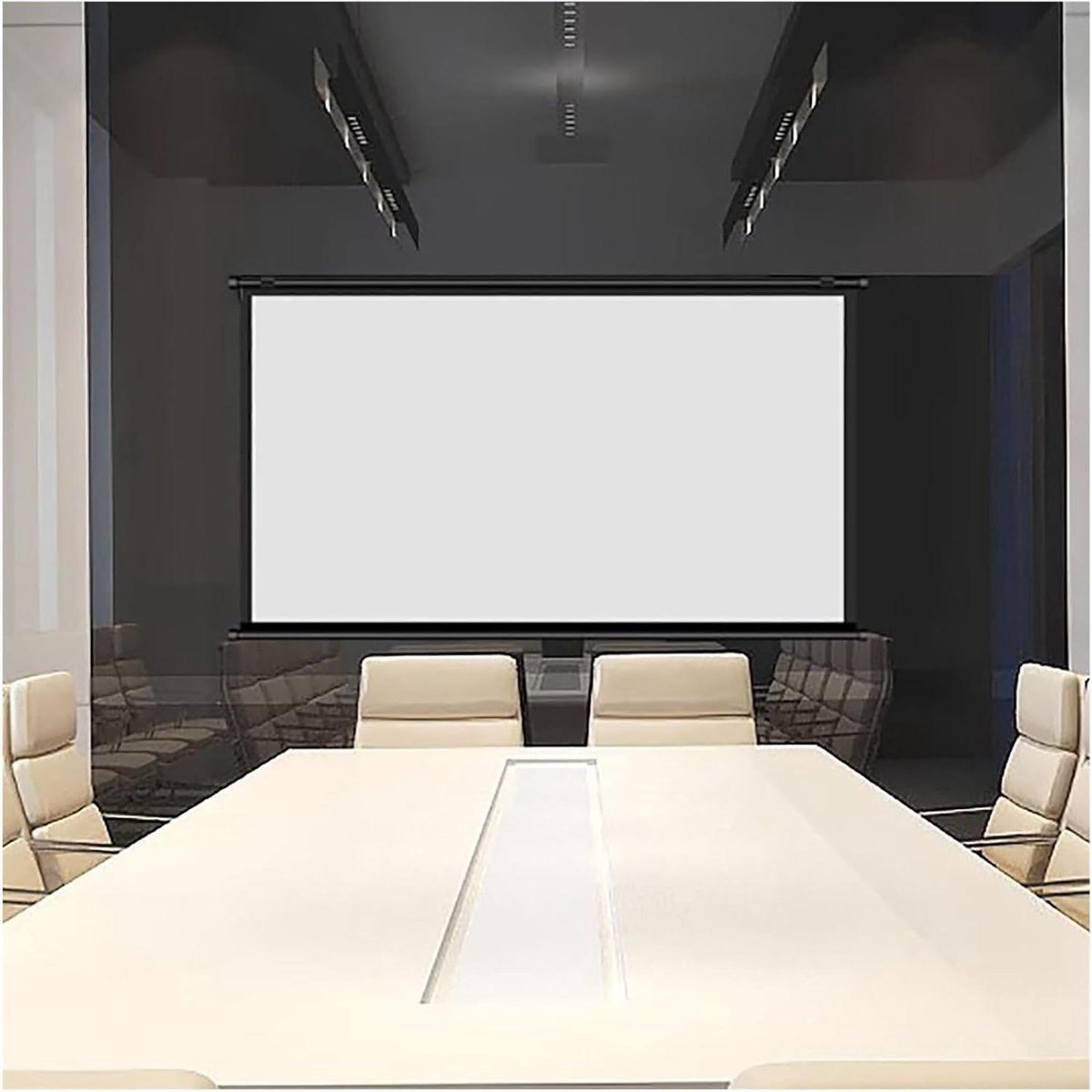 Draagbaar projectiescherm - Vloer tot plafond - Buiten film kijken - In hoogte verstelbaar - 72 inch 16:09 - Wit