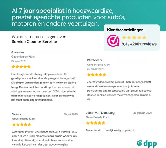 Klantbeoordelingen voor Lindemann Service Cleaner Benzine: 9,3/4200+ reviews.