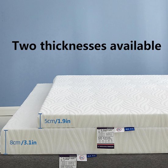 Vloerbed Campingmat - Opvouwbaar Schuimkussen - Kamperen Logeren - Traagschuim Ondersteuning - 90 x 190 cm - Grijs — afbeelding 3