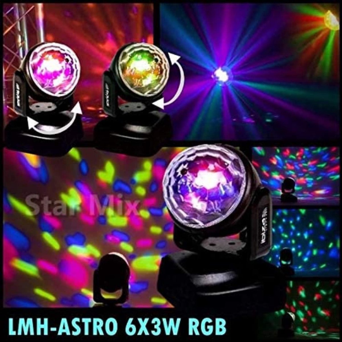 Lichteffect Lyre - Muziek Bar - Feest Verlichting - Kantelbaar Hoofd - Compact Formaat - Zwart