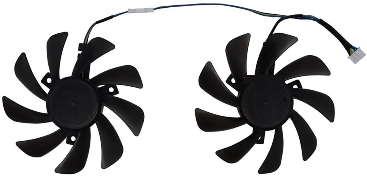 Grafische kaartventilator - GPU koeling - Computer koeling - 2 stuks set - T129215SU - Zwart
