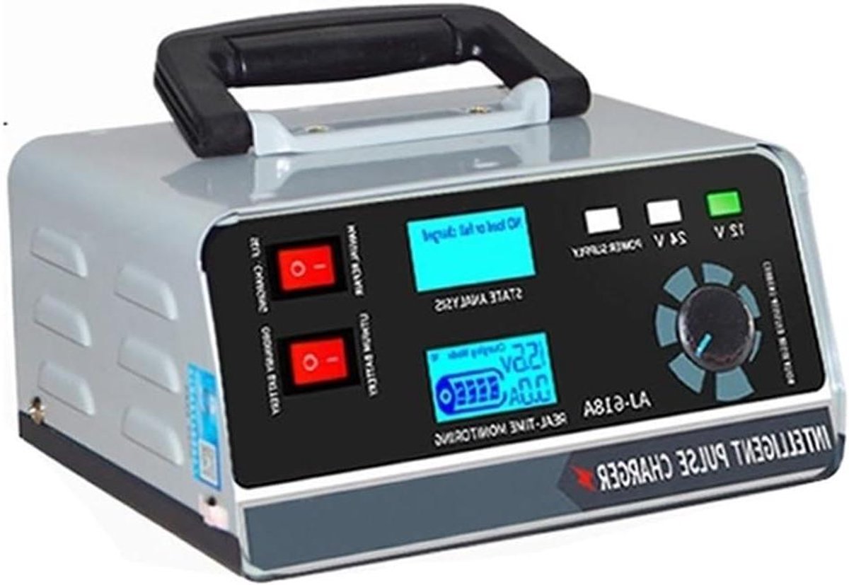 Auto Batterij Oplader - Accu Lader - Voertuig Onderhoud - Slimme Puls Reparatie - 400W Vermogen - Zwart