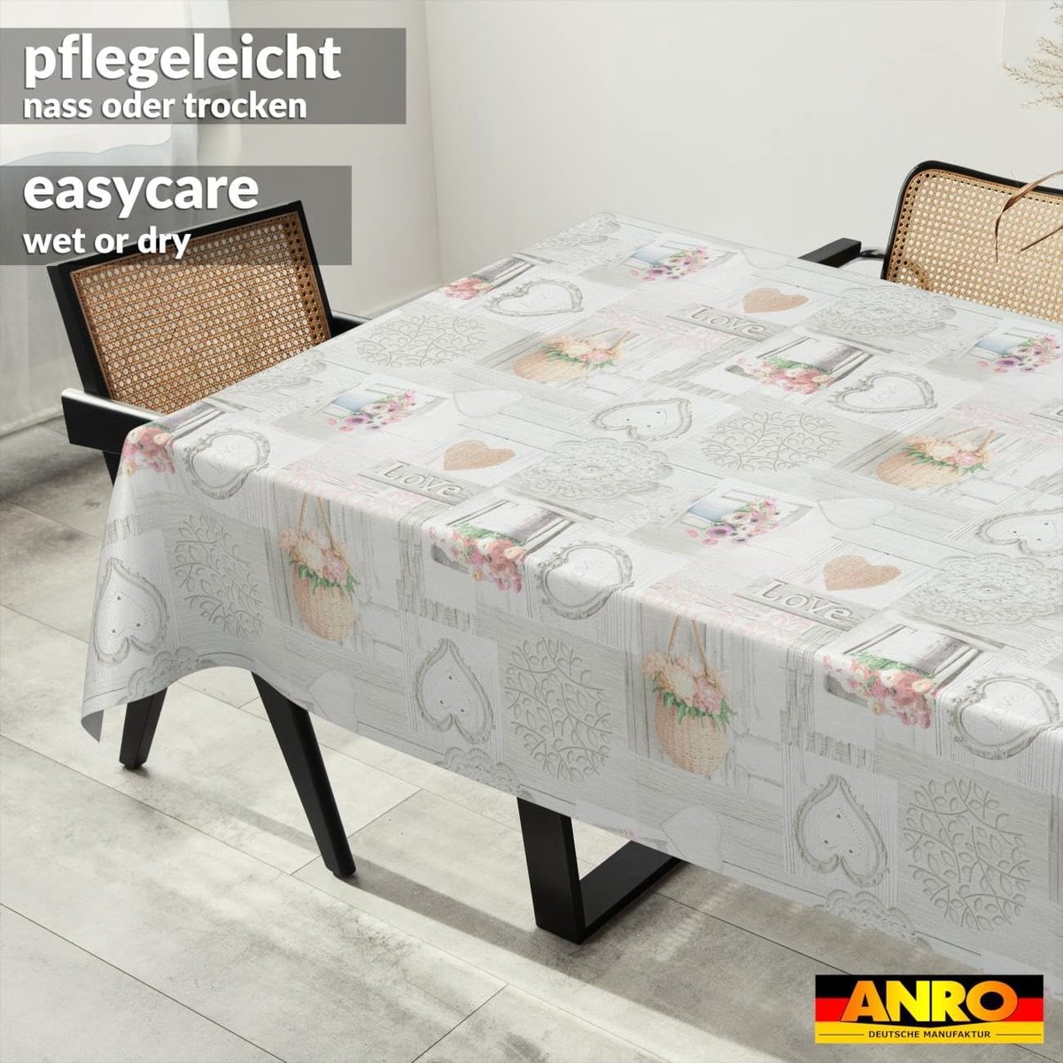Tafelzeil - Tafelkleed - Tafel Beschermen - Afwasbaar Lotuseffect - 140 cm Rond - Bloemenprint