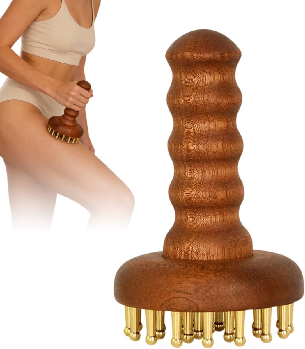 Massagekam Hout - Nek Massage - Spier Ontspanning - Ergonomisch Ontwerp - 15 x 9 cm - Natuurlijk