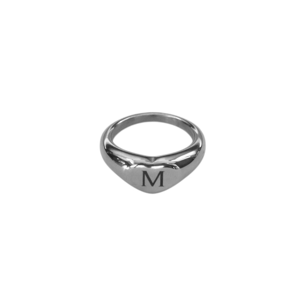 Ring Hart met Initiaal Zilver, USA 6 / NL 16.5 (52mm)
