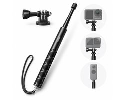 Sounix Telefoon Statief - Tripod Statief - SelfieStick voor actioncamera en smartphone - 114cm - met 1/4 Schroef voor GoPro, Action Cameras, DJI OSMO, Insta360 - Zwart