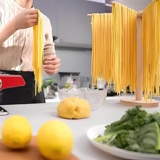 Dailygoods - Noedeldroger met 9 stangen, inklapbaar, plank voor verse en zelfgemaakte pasta, keukengereedschap voor het ophangen van handgemaakte pasta van Dailygoods — afbeelding 2