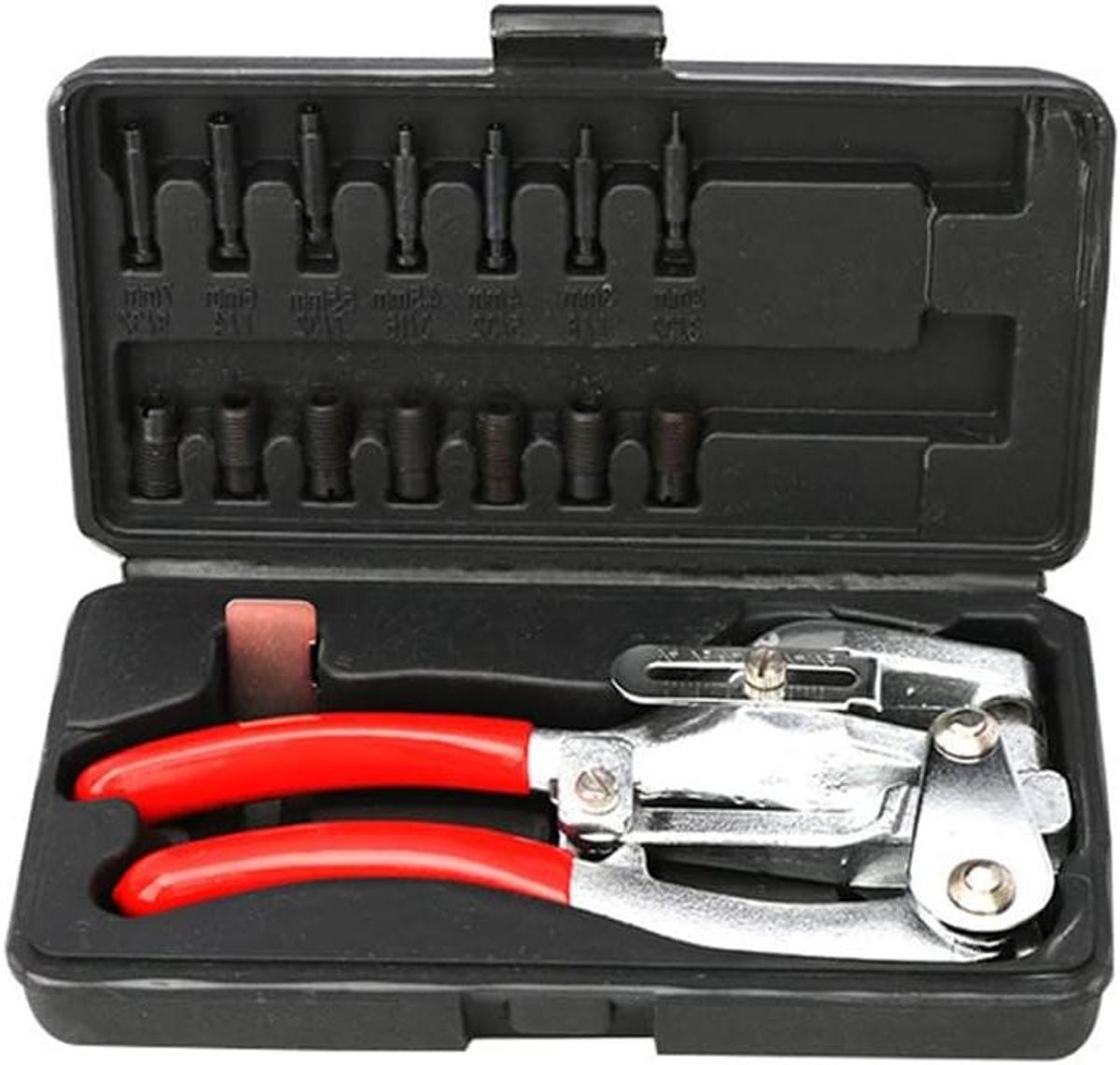 Ponstang Set - Gereedschap Set - Gaten Maken - In Diepte Verstelbaar - 16 Delig - Zwart