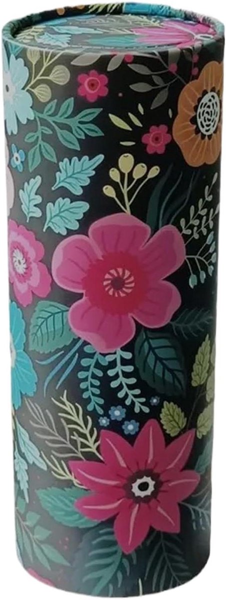 Autotissuehouder Cilinder - Doekjesdispenser Buis - Reis Gemak - Decoratieve Bloemenprint - 18 x 6.8 cm - Enkele Attribuut