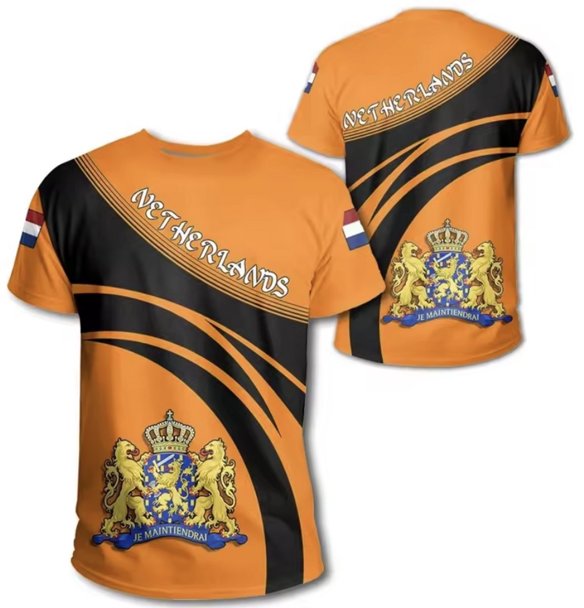 WK Voetbal 2026 T-shirt - Nederland / Oranje - Maat: XL - Kleur: Oranje - Unisex / Universeel - Hoge Kwaliteit - Tshirt met Leeuw - Mannen Shirt - Leeuw & Netherlands / Nederland Shirt - Nederlands Elftal - Wereld Kampioenschap 2026 Jersey