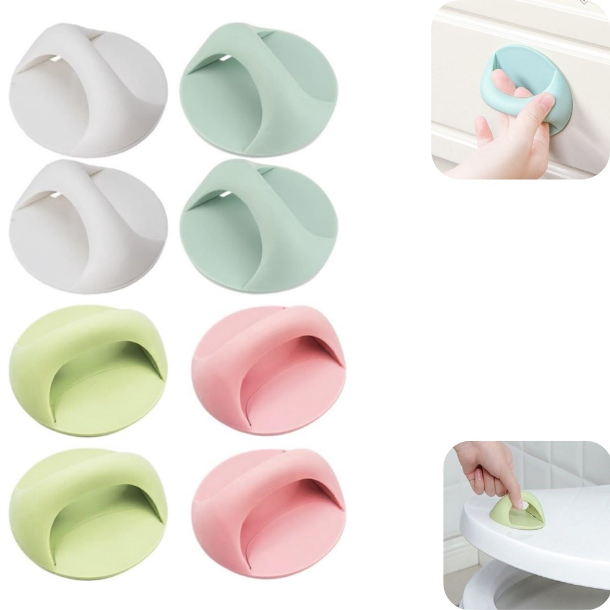8 stuks handvatten - kastdeurgrepen - keukenkastgrepen - toiletdeksel handvat - zelfkleven