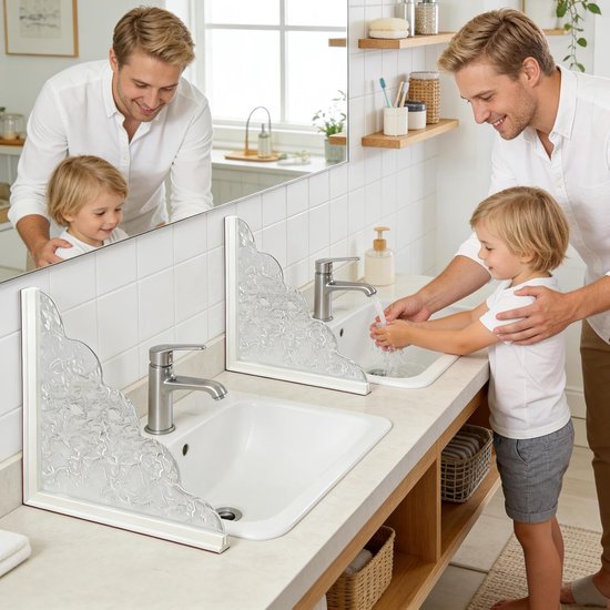 Badkuip Waterkering, Zelfklevende Spatbescherming, Flexibele Doucherand Barrière, Badkamer Wastafel en Washoek, Waterdichte Tub Shield, Home Water Control Solution — afbeelding 2