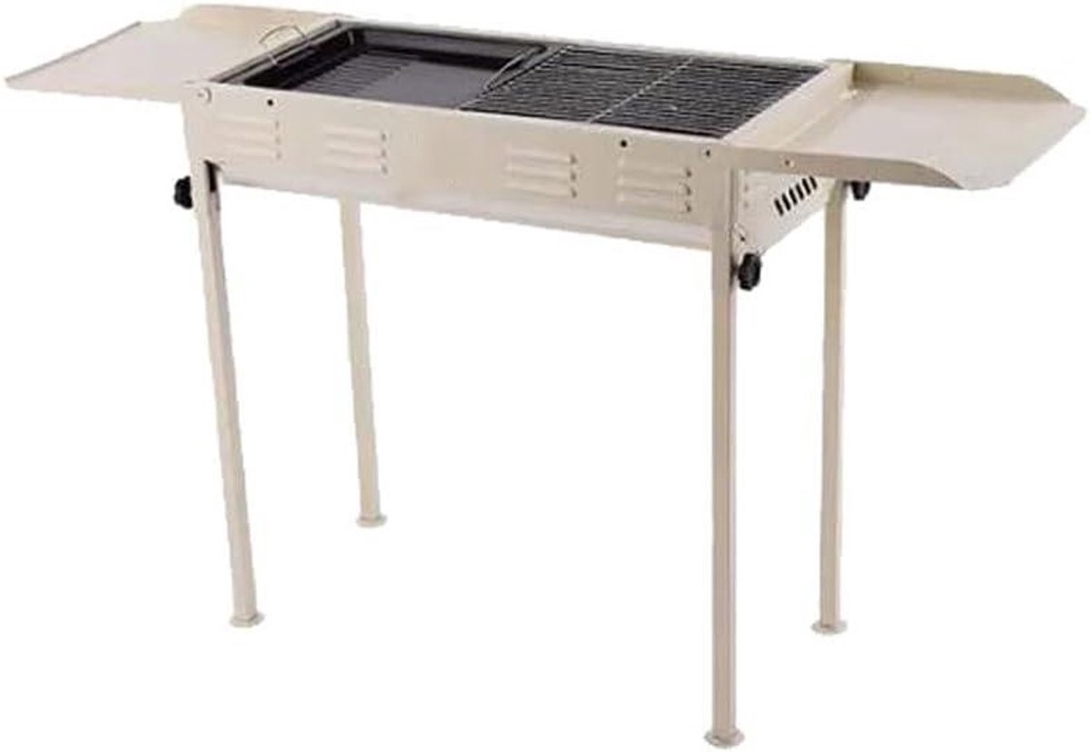 Houtskool Barbecue - Buiten Koken - Gezellig Buiten - Opvouwbaar Ontwerp - 65x30x68 cm - Zilver