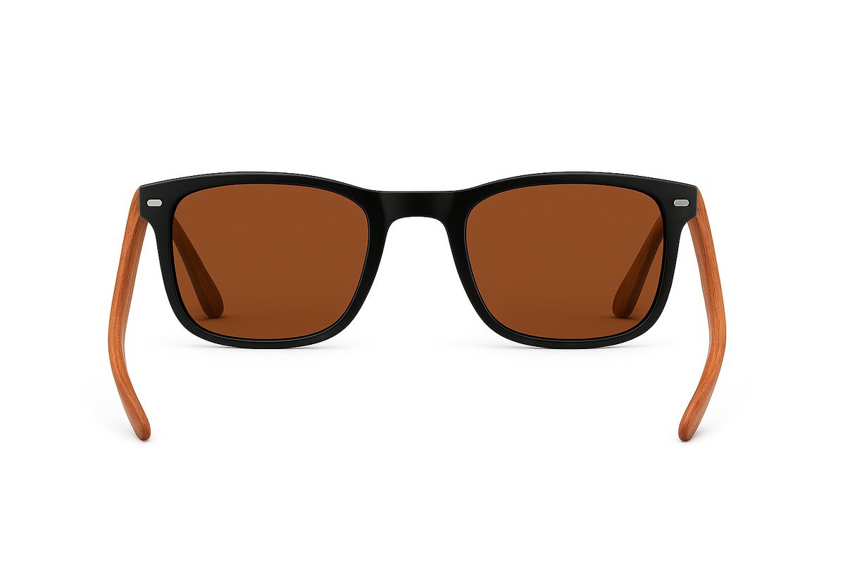 KingSeven - Leopard Brown Wayfayer Bamboo UV400 en Polarisatie filter - Zonnebril Heren