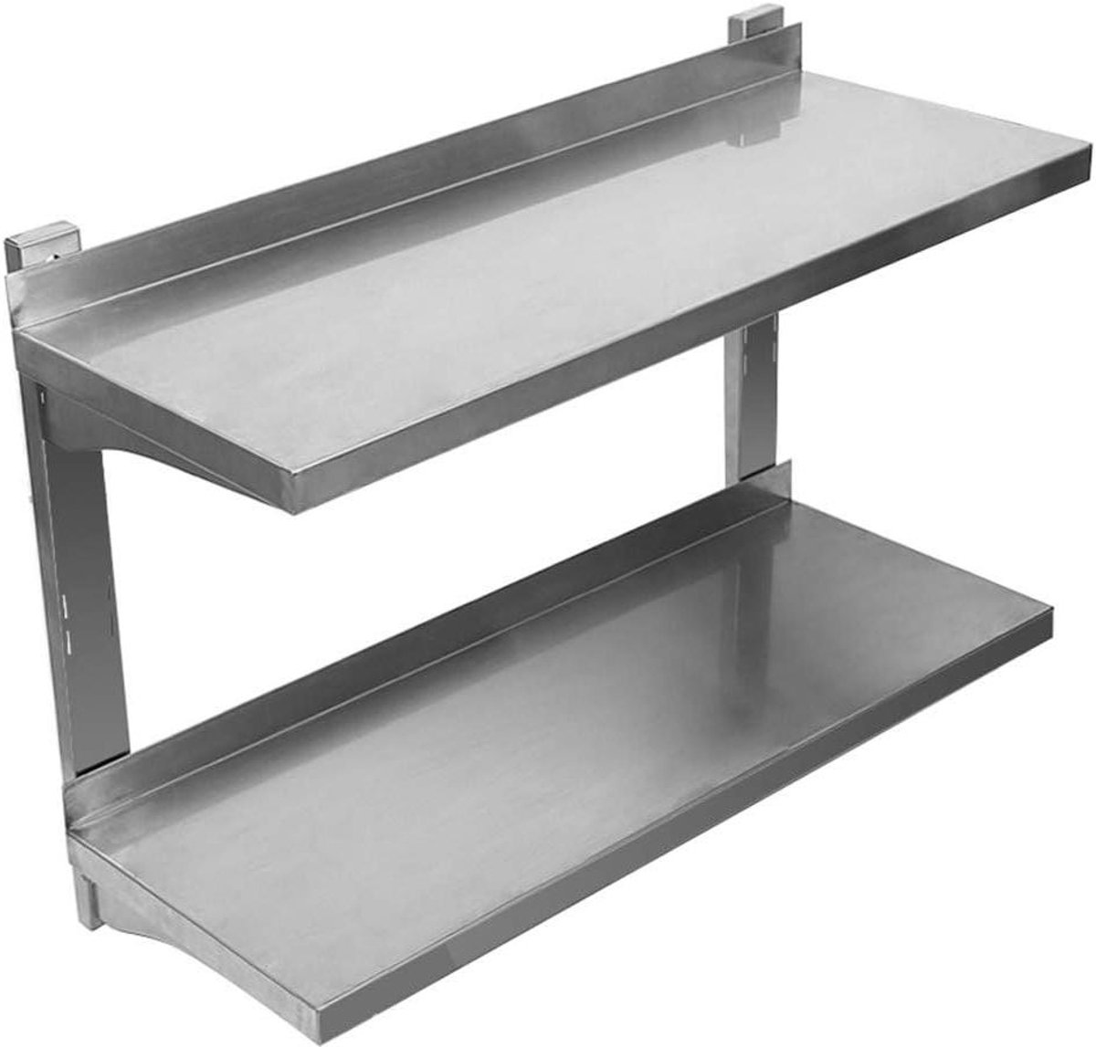 RVS Wandplank - Keukenplank - Keuken Organiseren - In Hoogte Verstelbaar - 80 x 30 cm - Grijs