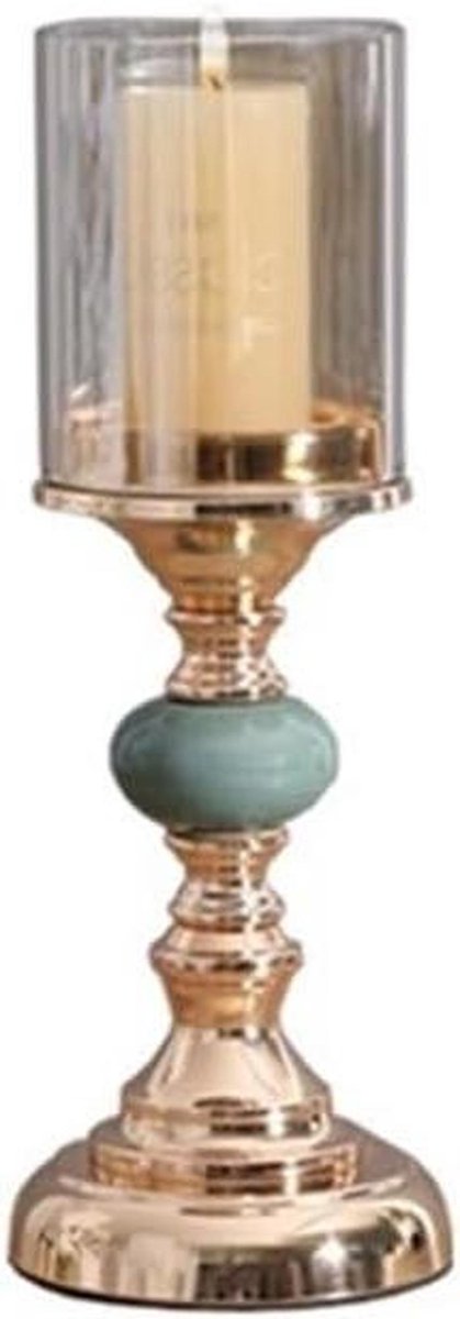 Kandelaar Lichte luxe keramische glazen kandelaar, vintage decoratief ornament, eettafelkaarshouder Decoratie(Groot)
