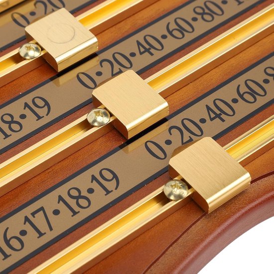 Score Keeper voor Snooker en Biljart - Club Accessoires van Hout - 4 Sporen Scorebord - Bruin Kleur. — afbeelding 4