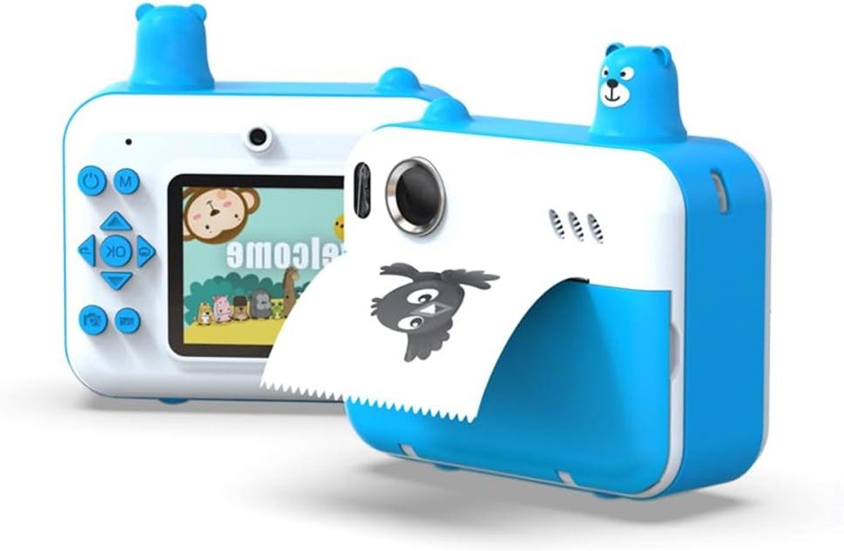 Kinder Camera - Direct Print Camera - Foto's Maken - Direct Printen - 2.36 Inch Display - Blauw