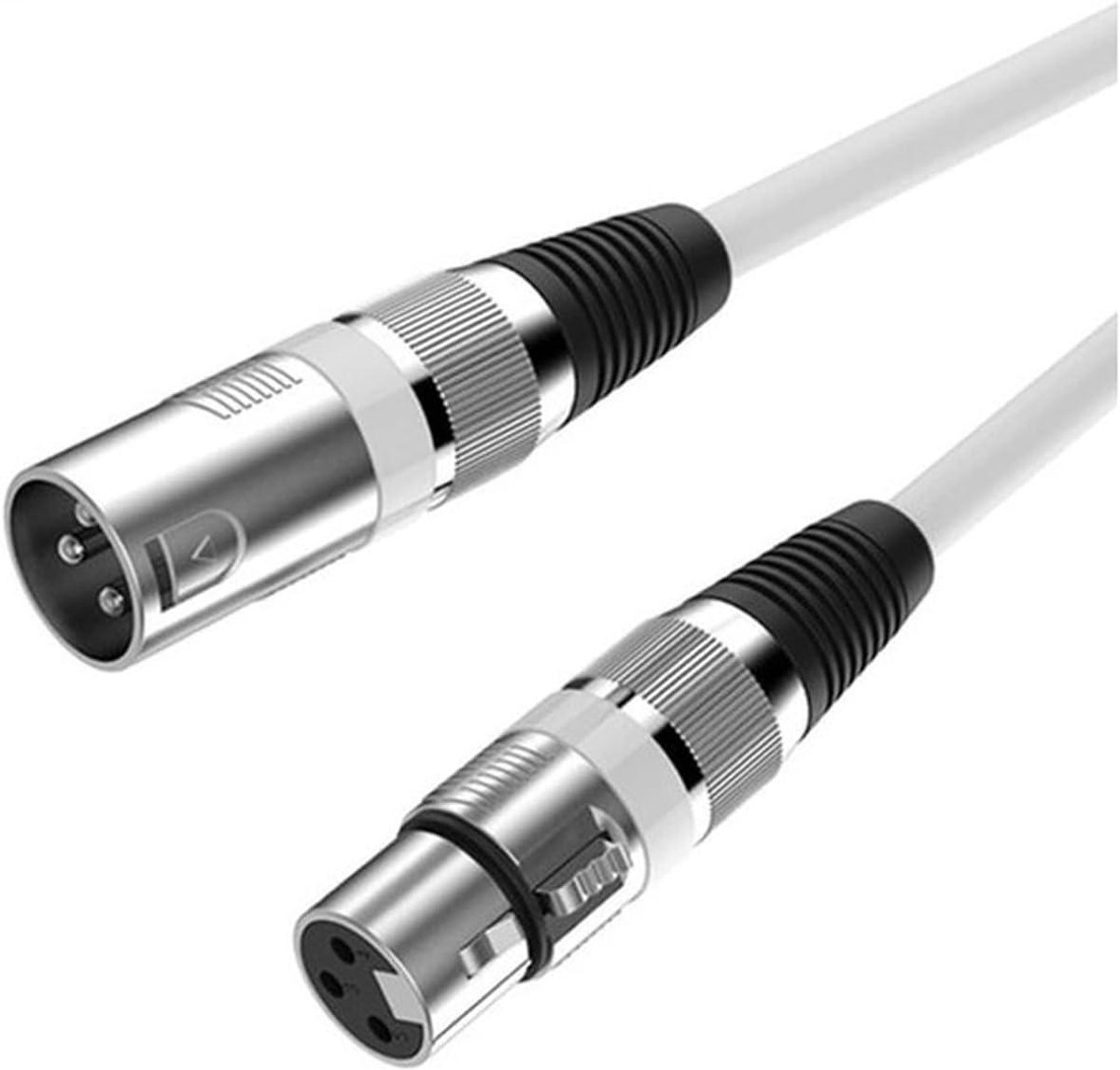 XLR Audiokabel - Microfoon Kabel - Muziek Opnemen - Gevlochten Afscherming - 10 Meter - Wit