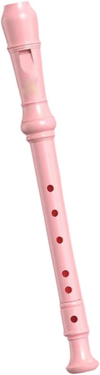 Houten Blokfluit - Sopraan Instrument - Muziek Leren - Duitse Vingerzetting - 32.5 cm - Roze