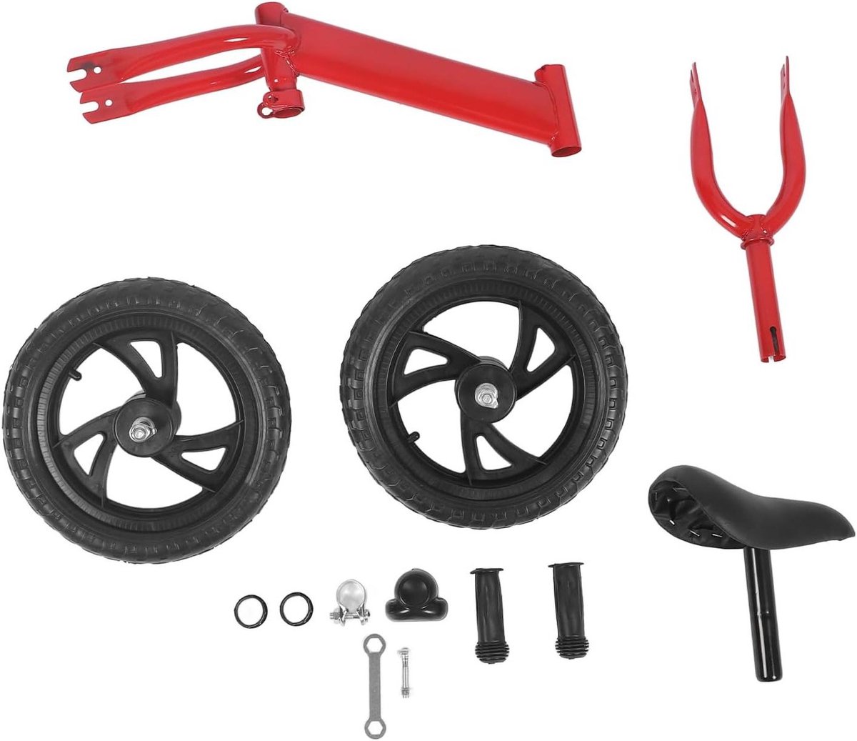 Loopfiets Peuters - Kinderfiets Balans - Leren Fietsen - Verstelbaar Zadel - 12 inch - Zwart