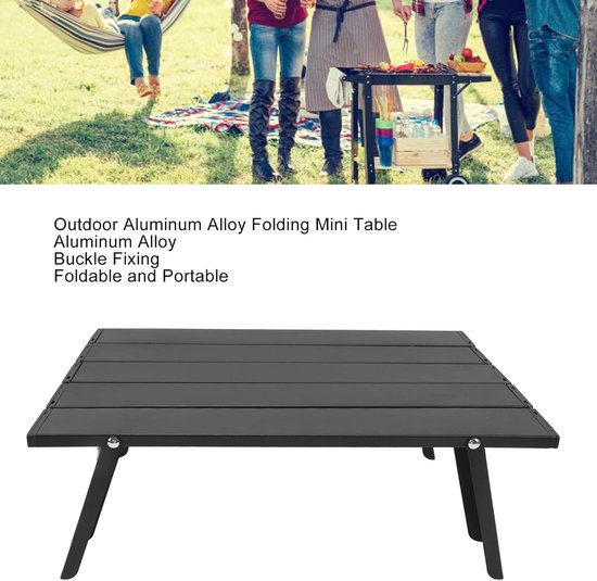 Opvouwbare Strandtafel - Campingtafel Lichtgewicht - Buitenactiviteiten Genieten - Duurzame Aluminium Constructie - 40 x 28 cm - Zilver — afbeelding 2